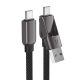 4. Acefast C13-04 USB-C - USB-A / USB-C Kabel 480Mb/s 3A 1,2m - Schwarz