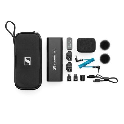 9. Sennheiser PROFILE DRAHTLOSES 2-KANAL-SET – 2-Kanal-2,4-GHz-Empfänger, 2 Ansteckmikrofone, Zubehör, Ladeetui, Tasche