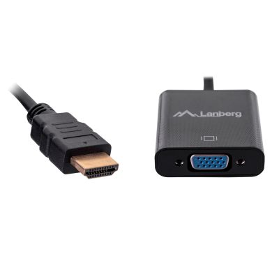 2. Lanberg AD-0017-BK Adapter (HDMI M - D-Sub (VGA) F; 0,20 m; schwarze Farbe)