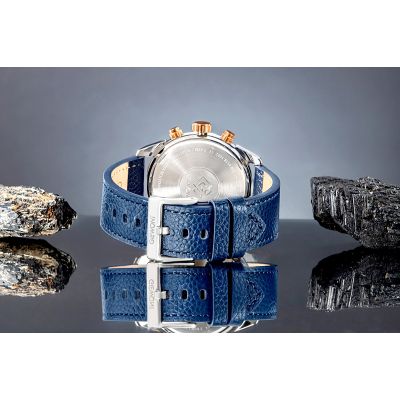 7. Giewont Chronograph Saphir Silber Blau Herrenuhr GW8810-A2