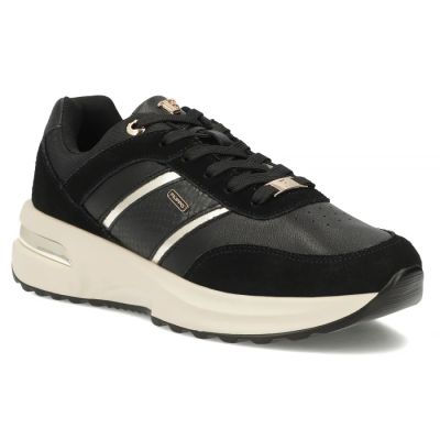 Damen-Lederschuhe, Sneaker, schwarz, Filippo DP7772