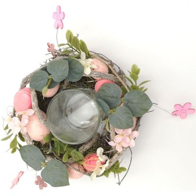 9. Dekorativer rosa Kerzenhalter, 16 cm, für Teelichter