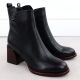 13. Schwarze Damen-Lederstiefeletten mit Zierabsatz Filippo DBT7363