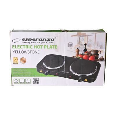 33. ESPERANZA Elektroherd Yellowstone 1500W + 1000W Schwarz EKH014K