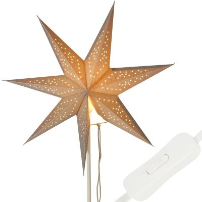 2. Dekorativer Stern mit LED-Beleuchtung, Höhe: 65 cm, Silber