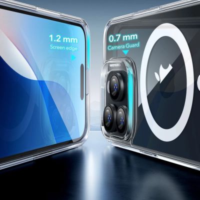 4. ESR Classic Hybrid Halolock MagSafe Hülle + gehärtetes Glas für iPhone 16 Pro Max – transparent