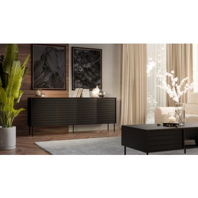 3. 4D CORTINA Kommode 200x40x81 schwarz