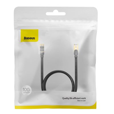 5. Baseus Speed Seven High Speed RJ45 Netzwerkkabel 10Gbps 1m Schwarz (WKJS010101)