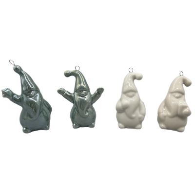 12. Keramik-Weihnachtsmannkugel, 7,8 cm, 1 Stück