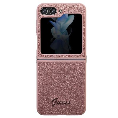 2. Guess Glitter Script Hülle für Samsung Galaxy Z Flip 5 – Rosa
