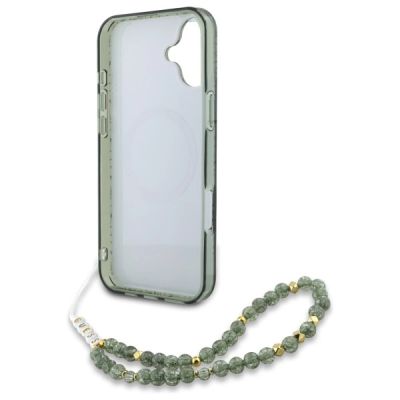 6. Guess IML Flowers Allover Electro With Pearl Strap MagSafe Hülle für iPhone 16 - grün