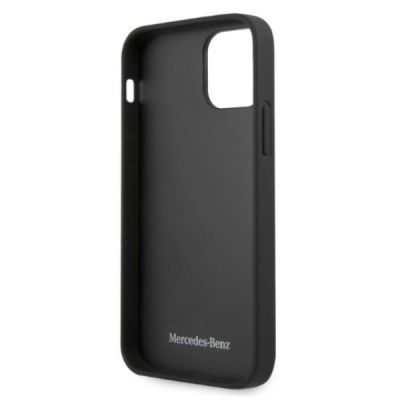 7. Mercedes Leder-Perforated Area Case für iPhone 12 Pro Max - Schwarz