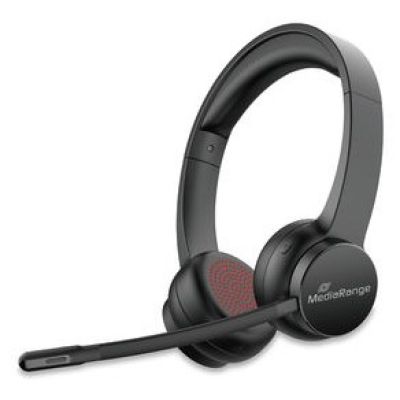 MediaRange MROS307 Kopfhörer/Headset Kabelloses Kopfband Anrufe/Musik USB Typ-C Bluetooth Schwarz