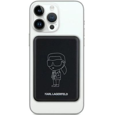 2. Karl Lagerfeld NFT Outline Ikonik MagSafe 5000 mAh Induktions-Powerbank – Schwarz