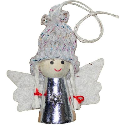 10. Weihnachtsengel-Anhänger, Silber, 7 cm