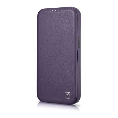 7. iCarer CE Premium Leather Folio Case iPhone 14 Plus Magnetic Flip Leather Folio Case MagSafe Dark Purple (WMI14220715-DP)
