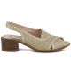 10. Bequeme goldene Damensandalen mit Blockabsatz M.Daszyński SA262-3