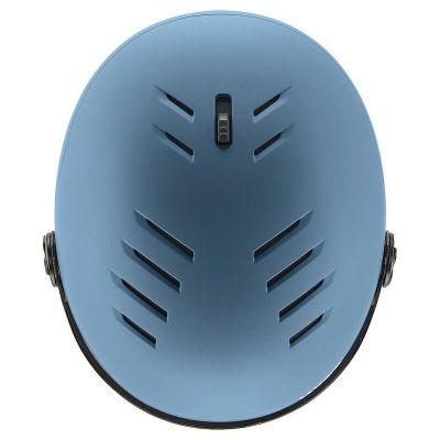 2. Uvex Skihelm wanted visor, steinfarben, blau