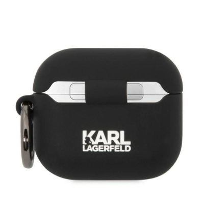 2. Karl Lagerfeld KLA3RUNCHK AirPods 3 Cover schwarz/schwarz Silikon Choupette Head 3D
