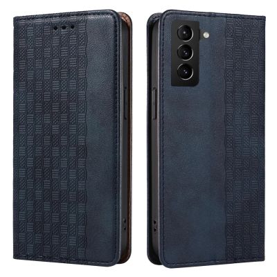8. Magnetband Hülle Hülle für Samsung Galaxy S22+ (S22 Plus) Tasche Geldbörse + Mini Lanyard Anhänger Blau