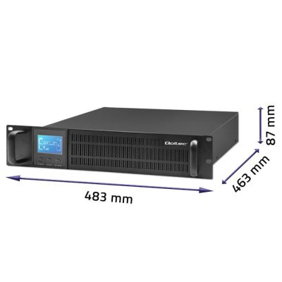 8. Qoltec USV-Rack Unterbrechungsfreie Stromversorgung | 1 kVA | 800 W | LCD