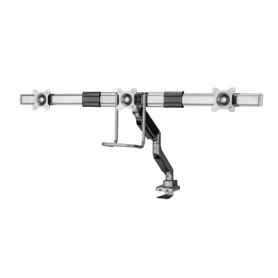 6. Zubehör: Tischhalterung 17"-27"/3TFT 360 Gasfeder 6kg Massivsilber Einzelhandel