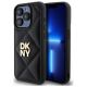 DKNY Quilted Stack Logo Hülle für iPhone 15 Pro – Schwarz