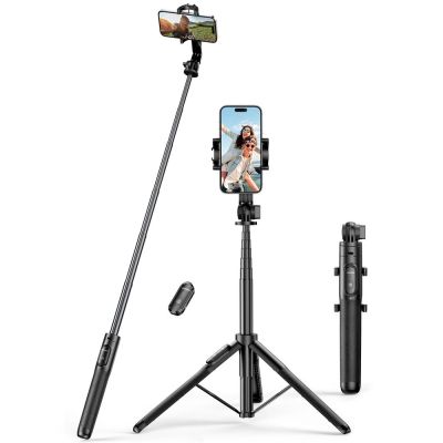 Ugreen LP586 Selfie-Stick mit Teleskopstativ, Bluetooth-Fernbedienung, 1,5 m – Schwarz