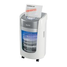 Leitz IQ OptiMax Home Office 225 Aktenvernichter, 15 l, P5, 6 Blatt, automatischer Start/Stopp, Rücklauffunktion, drehbarer Auffangbehälter – 33 % mehr Aktenkapazität