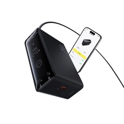 2. Baseus Digital GaN 3xUSB-C 1xUSB-A 240W Wandladegerät mit Netzkabel – Schwarz