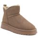 Damen-Lederstiefeletten mit beiger Plateau-Schneestiefelsohle Vinceza 97961