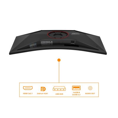 39. AOC CU34G4Z 34-Zoll-Monitor, Fast VA, WQHD 21:9, 240 Hz, 1 ms, 3440 x 1440 Pixel, 450 cd/m², 2 HDMI-Anschlüsse, Schwarz