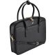 Damenhandtasche aus PU mit Laptopfach, Schwarz, SEMI LINE