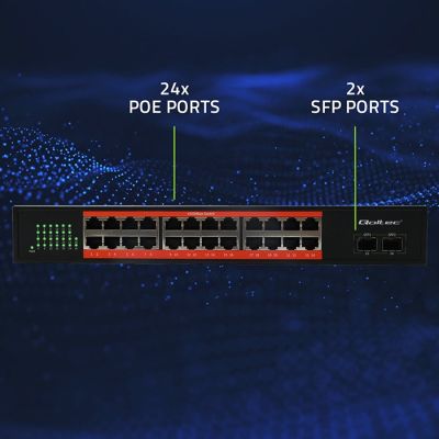 7. Qoltec Netzwerk-Switch Gigabit Ethernet | 24x RJ45 | 2x SFP | 1000 Mbit/s