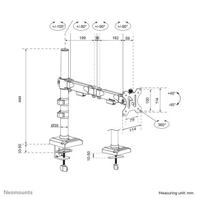 18. Neomounts DS60-600BL1 Tischhalterung für Monitore von 10 bis 32 Zoll