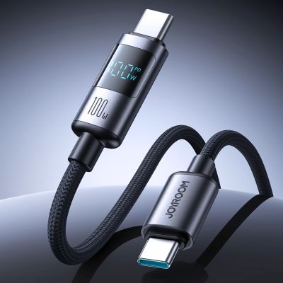 4. Joyroom S-A16 Pro Prism Series 100W USB-C-Kabel – USB-C mit Digitalanzeige 1,2 m – Schwarz