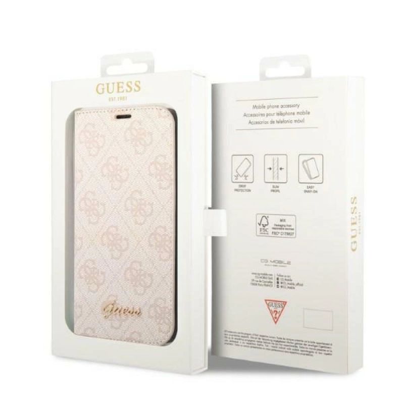 7. Guess GUBKP14LHG4SHP iPhone 14 Pro 6.1 "rosa / rosa Buch 4G Vintage Gold Logo