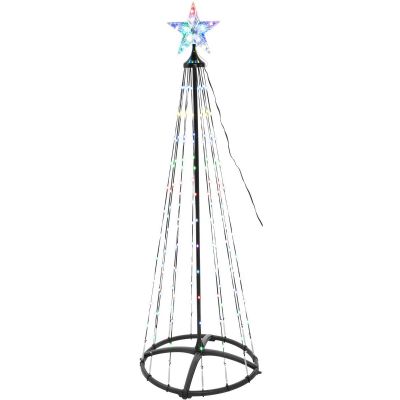 15. DEKORATIVER WEIHNACHTSBAUM 154 LED RGB 150 CM SCHWARZ