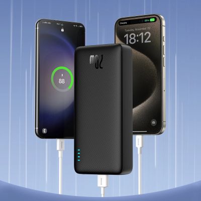 10. Baseus Airpow 20W 20000mAh Powerbank mit Baseus Simple Series USB-A - USB-C Kabel 50cm - Schwarz