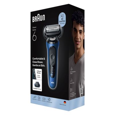 3. Braun 62-B1200s Series 6 Elektrorasierer, blau/schwarz