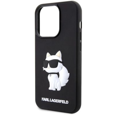 6. Karl Lagerfeld KLHCP14X3DRKHNK iPhone 14 Pro Max 6.7" schwarz/schwarz Hardcase Rubber Choupette 3D