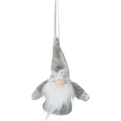 9. Dekorativer Weihnachtsmann-Anhänger mit Griffen, 11 cm, Grau