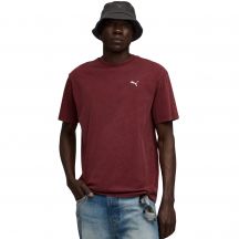 Puma Ess Elevated Relaxed Wash Tee Burgunderrot 688048 96