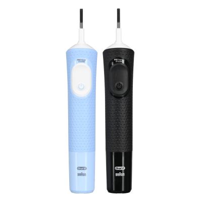 38. Oral-B Vitality Pro Duo Rote, pulsierende Zahnbürste für Erwachsene, Schwarz, Blau, Weiß