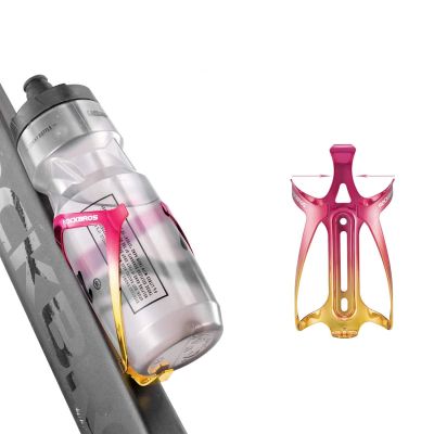 3. Rockbros RKL02 Flaschenhalter aus Aluminium – Rot und Gold