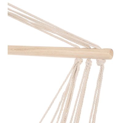 8. Brasilianischer Hängesessel 100x50CM Natur mit eingenähtem Kissen Weiß