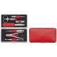 Zwilling Twinox Reiseset – Rotes Lederetui, 7-teilig – Rot