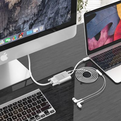 13. Orico PTAV USB-C-auf-VGA-Adapter und 3,5-mm-Miniklinkenstecker (Full HD, 0,15 m) – Silber
