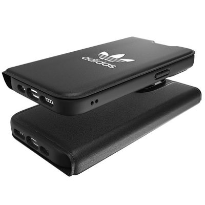 6. Adidas OR Booklet Case BASIC iPhone 14 Pro 6,1" schwarz/schwarz weiß 50182