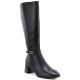 Schwarze Sergio Leone KZ-31-S Damen-Lederstiefel mit hohem Absatz